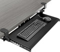 Keyboard Tray Under Desk Pull Out with Extra Sturdy Adjustable C Clamp Mount System, 27.3 (32.5 inch Including Clamps) x 11 Inch Slide-Out Platform Computer Drawer for Typing, Black,