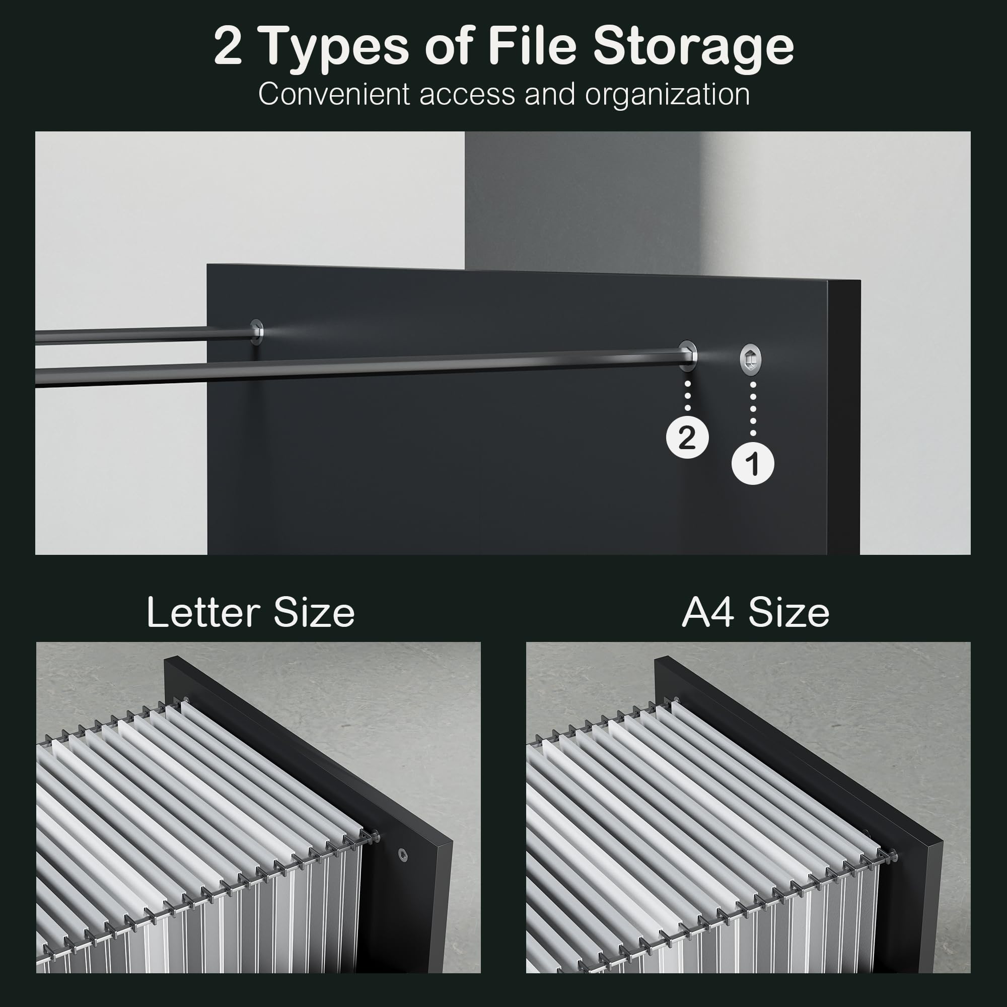 4 Drawer File Cabinet with Lock, Filing Cabinet for Home Office