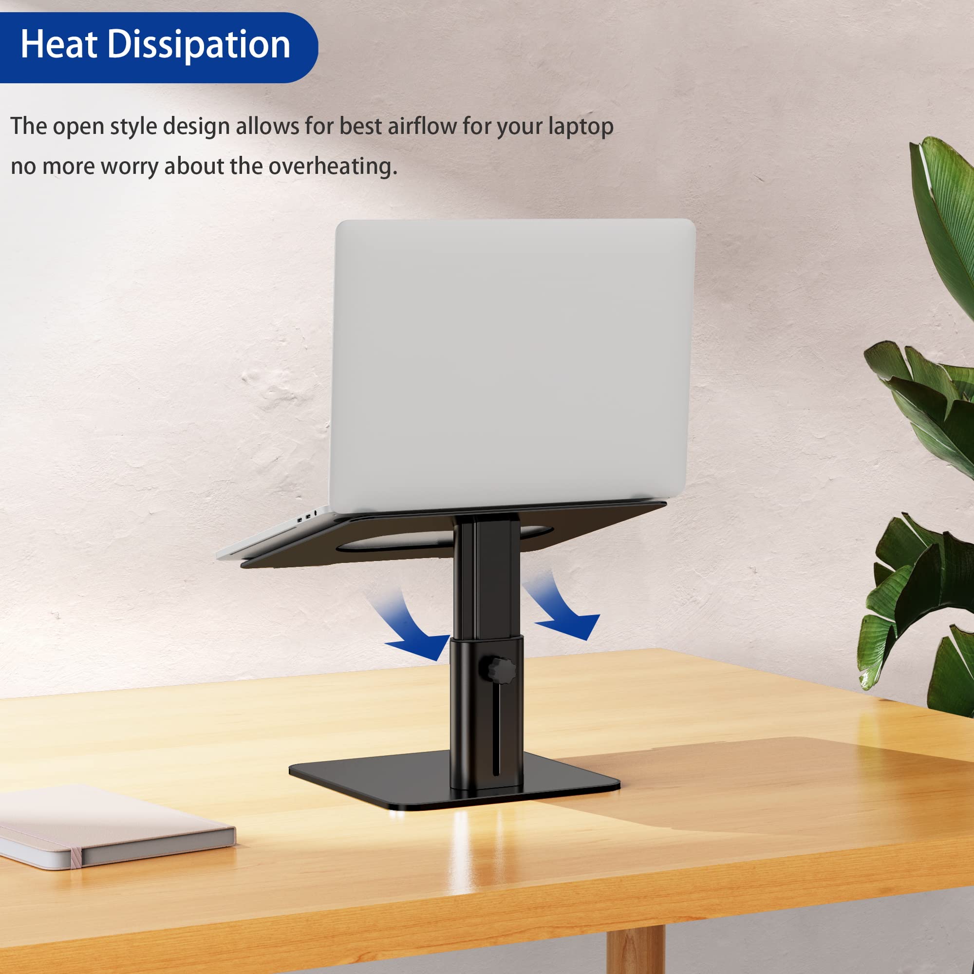 Laptop Stand, Ergonomic Adjustable Notebook Riser, Computer Holder, Laptop Mount Compatible with 10-15.6" Laptops, Black