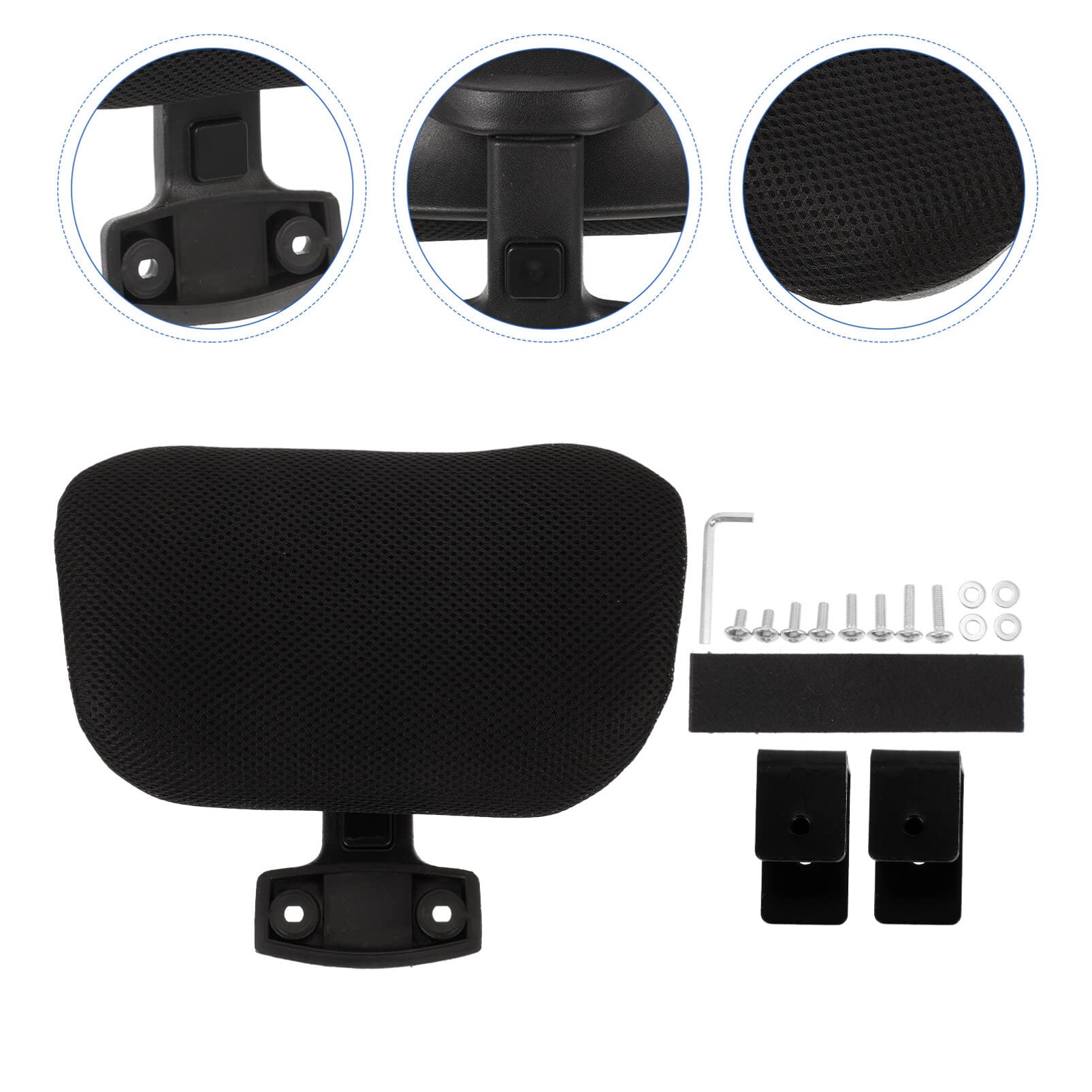 1set Adjustable Ergonomic Headrest for Office Chairs Comfortable Neck Support Pillow for Computer Work Height-Adjustable Cushion Attachment for Enhanced Comfort and