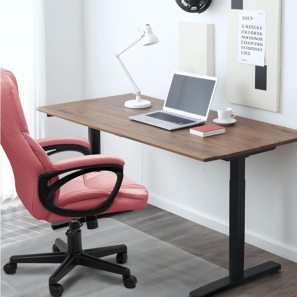 (2, Pink) Office Executive Chair High Back Adjustable Managerial Home Desk Chair, Swivel Computer PU Leather Chair with Lumbar Support