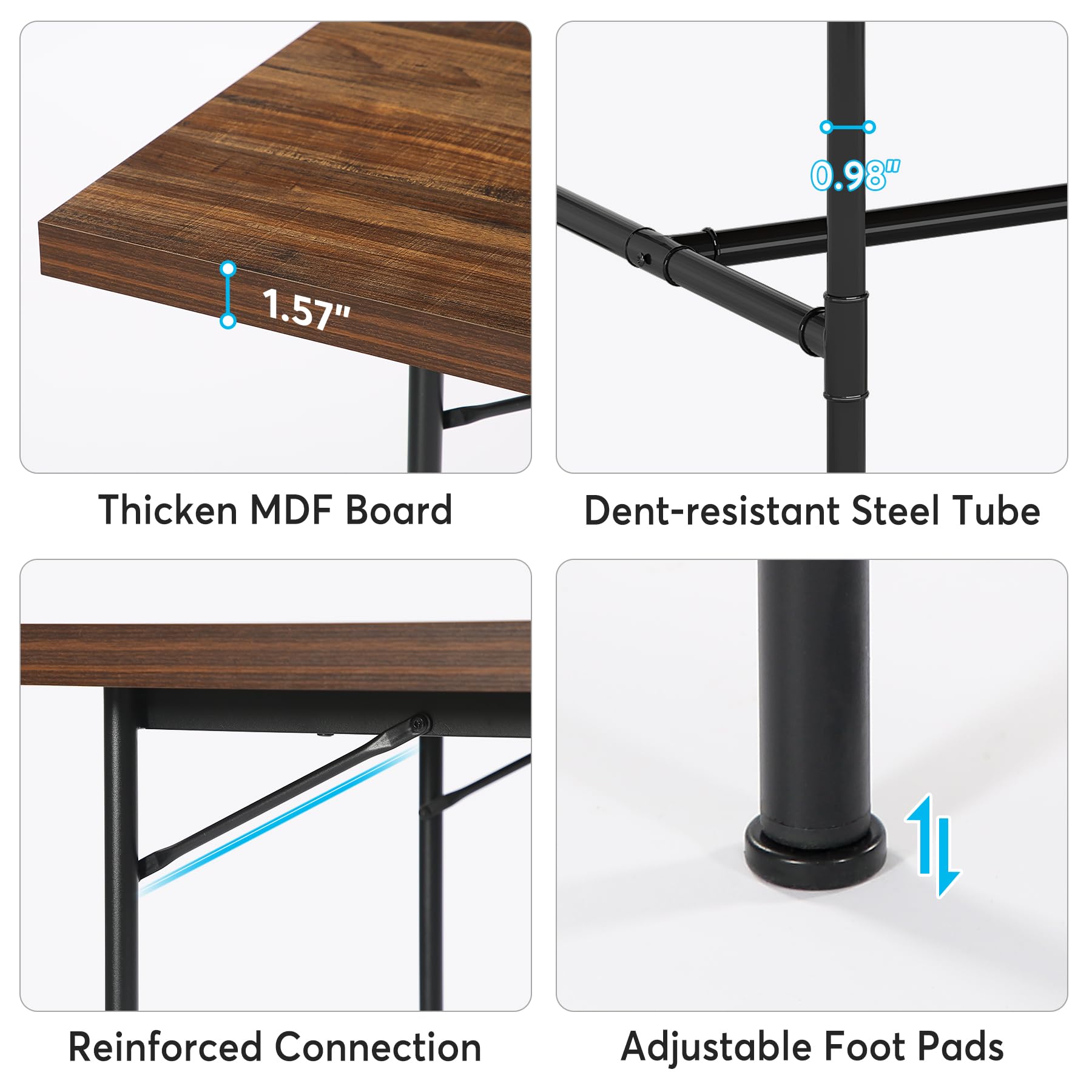 6FT Conference Table, Rustic Rectangle 70.8" W x 35.4" D Meeting Table, Modern Seminar Table Boardroom Desk for Office Meeting Conference Room (6ft, Rustic)