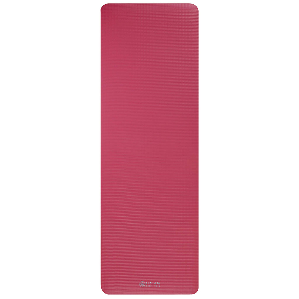 Essentials Thick Yoga Mat with Easy-Cinch Strap (Pink, 10mm)