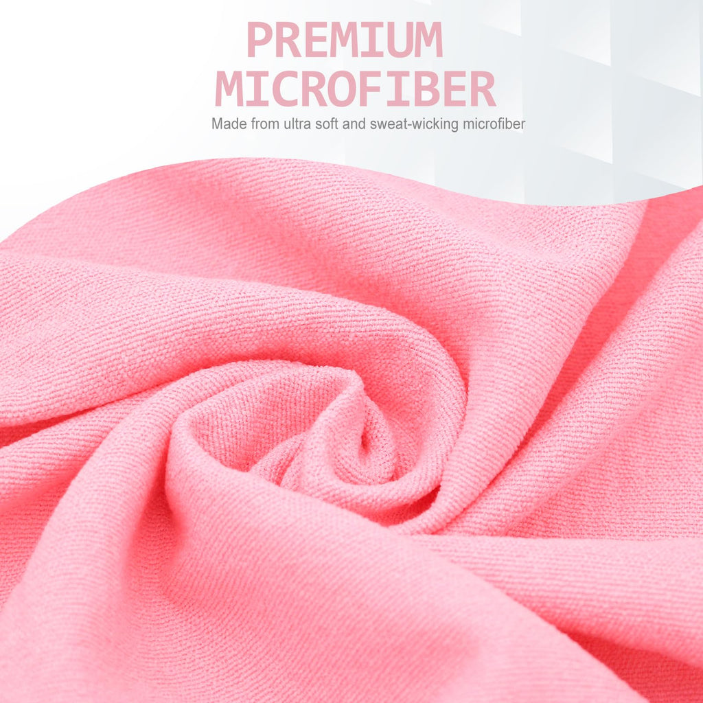 Yoga Towel,Hot Yoga Mat Towel with Grip Dots Sweat Absorbent Non-Slip for Hot Yoga, Pilates and Workout 24" x72", Pink