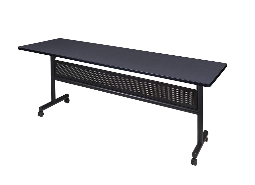 Kobe 84 x 24 in. Flip-Top Training Nesting Table with Modesty Panel- Grey