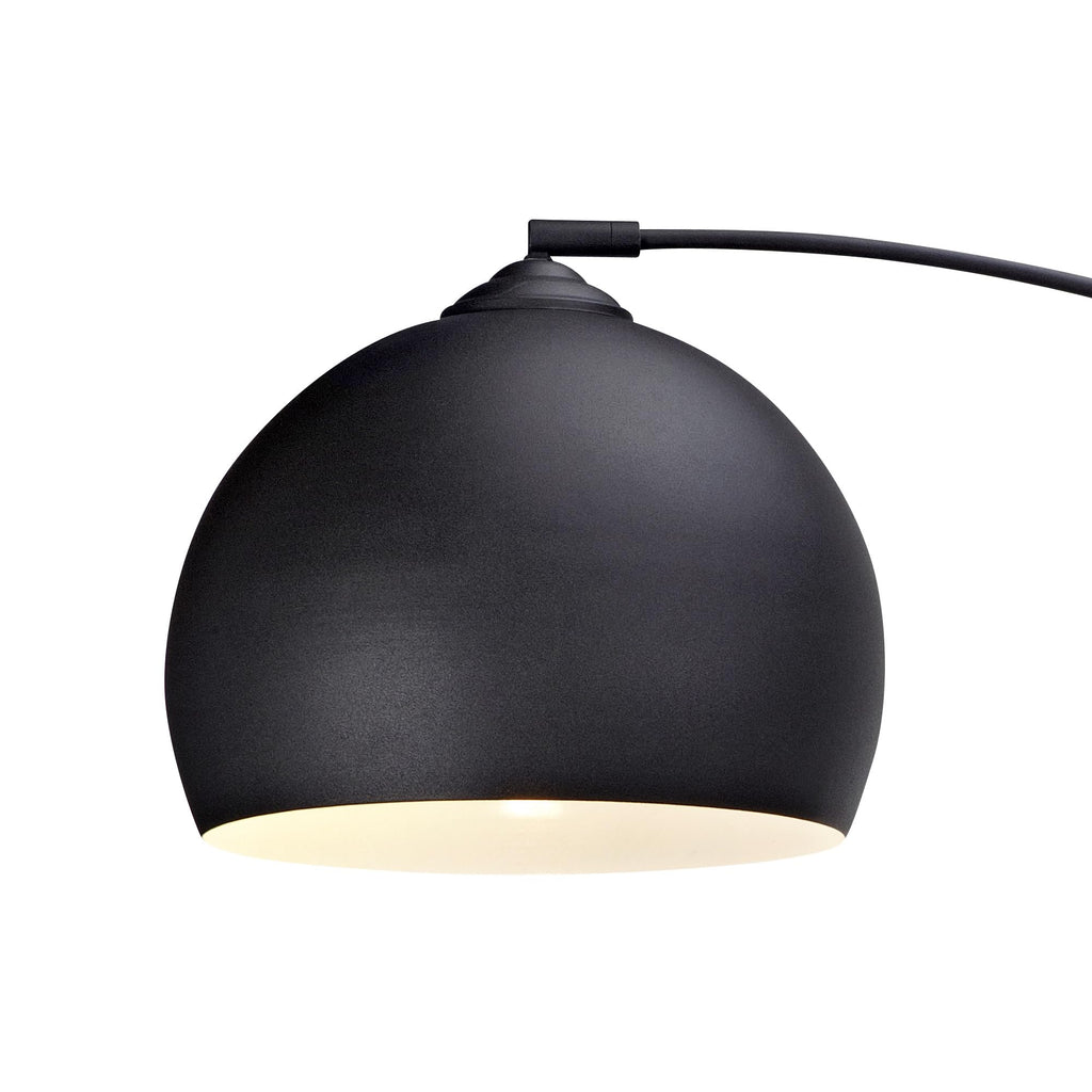 Arquer 66.93" Arc Floor Lamp for Living Rooms, Home Offices, Dining Rooms, Bedrooms with Faux Black Marble Base and Black Bell Shade
