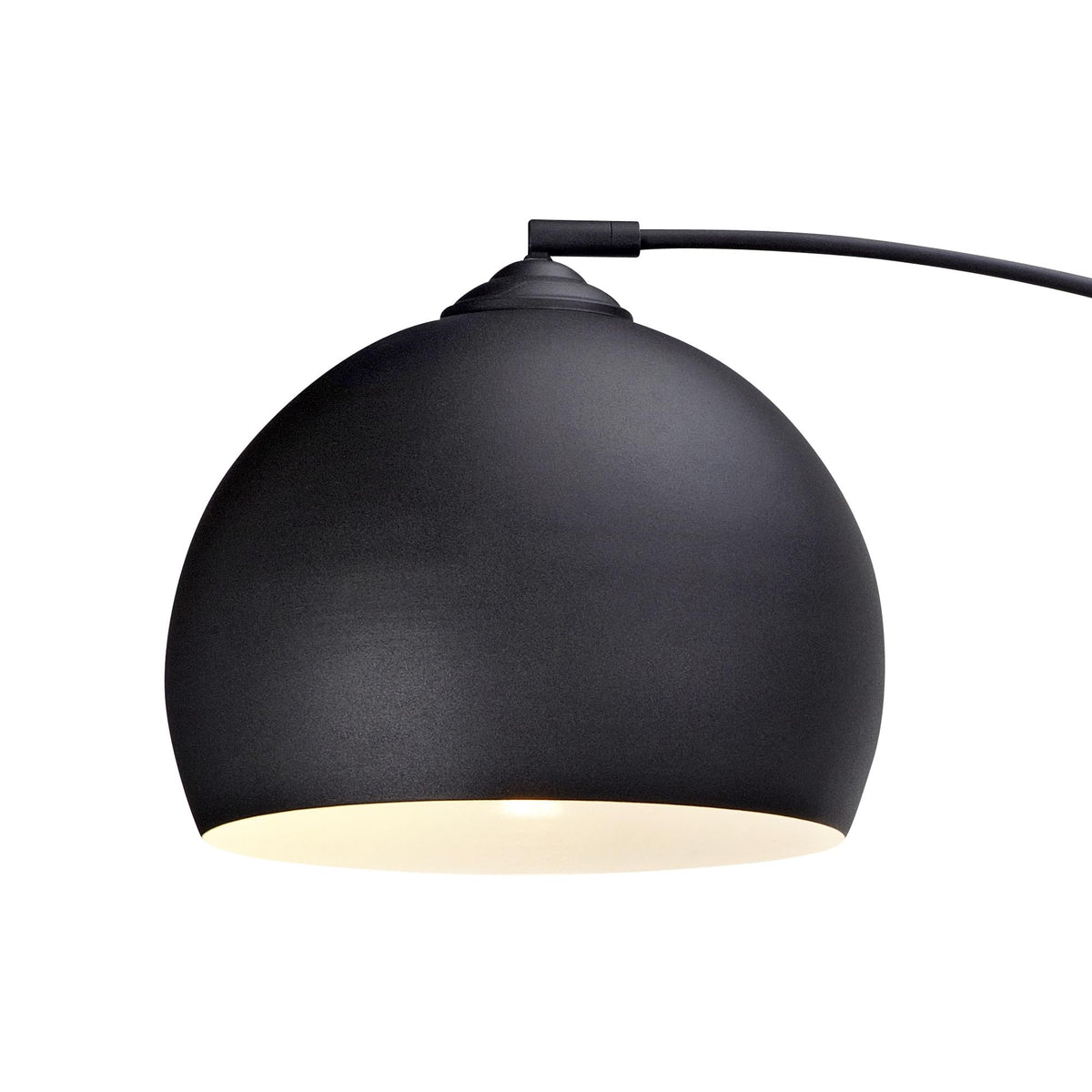 Arquer 66.93" Arc Floor Lamp for Living Rooms, Home Offices, Dining Rooms, Bedrooms with Faux Black Marble Base and Black Bell Shade