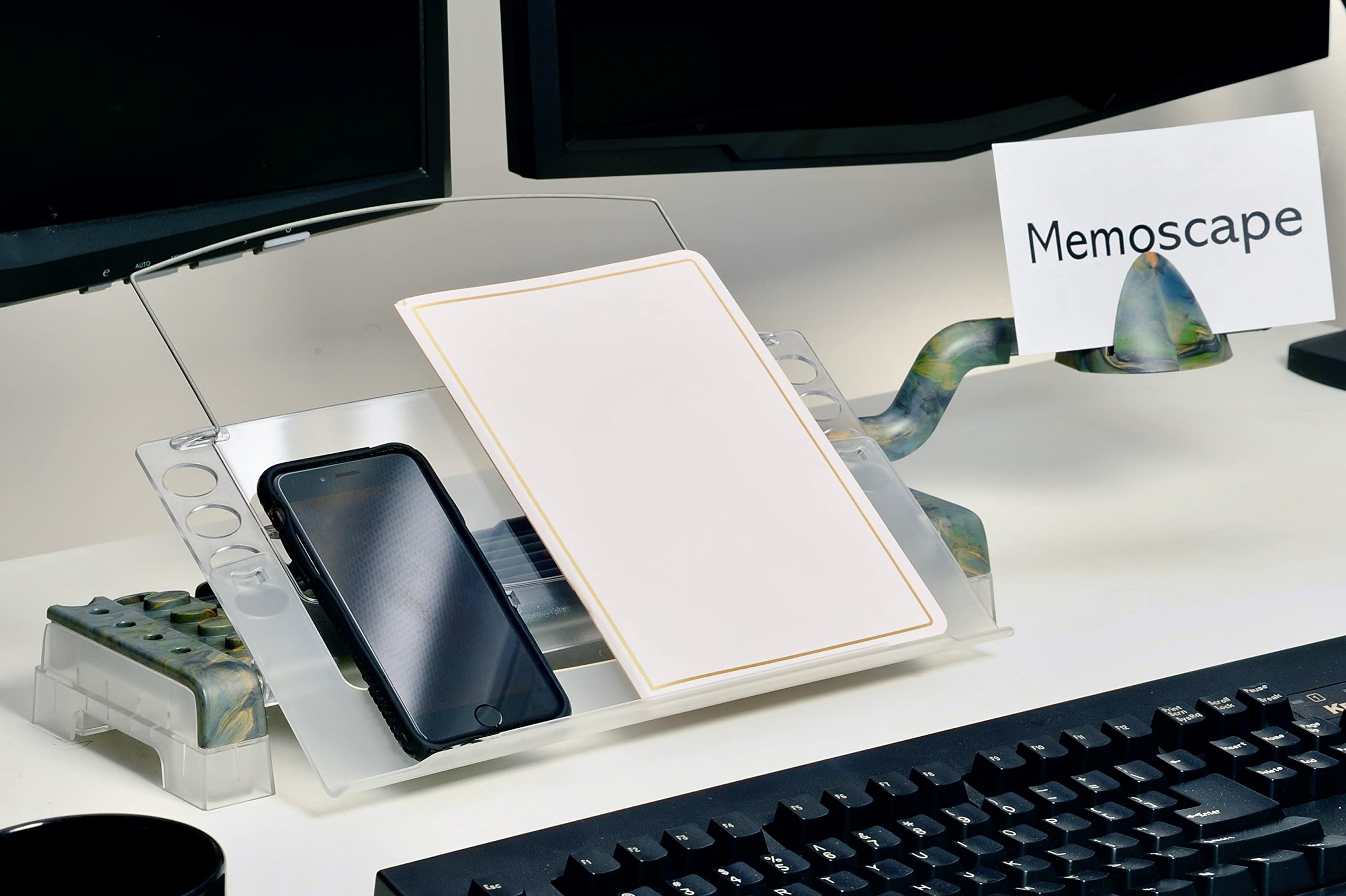 Adjustable In-Line Document Holder for Typing | Reduce Neck Strain, Improve Focus, Boost Desk Organization, and Workflow | Paper Holder Stand for Desk and Home Office - Camouflage