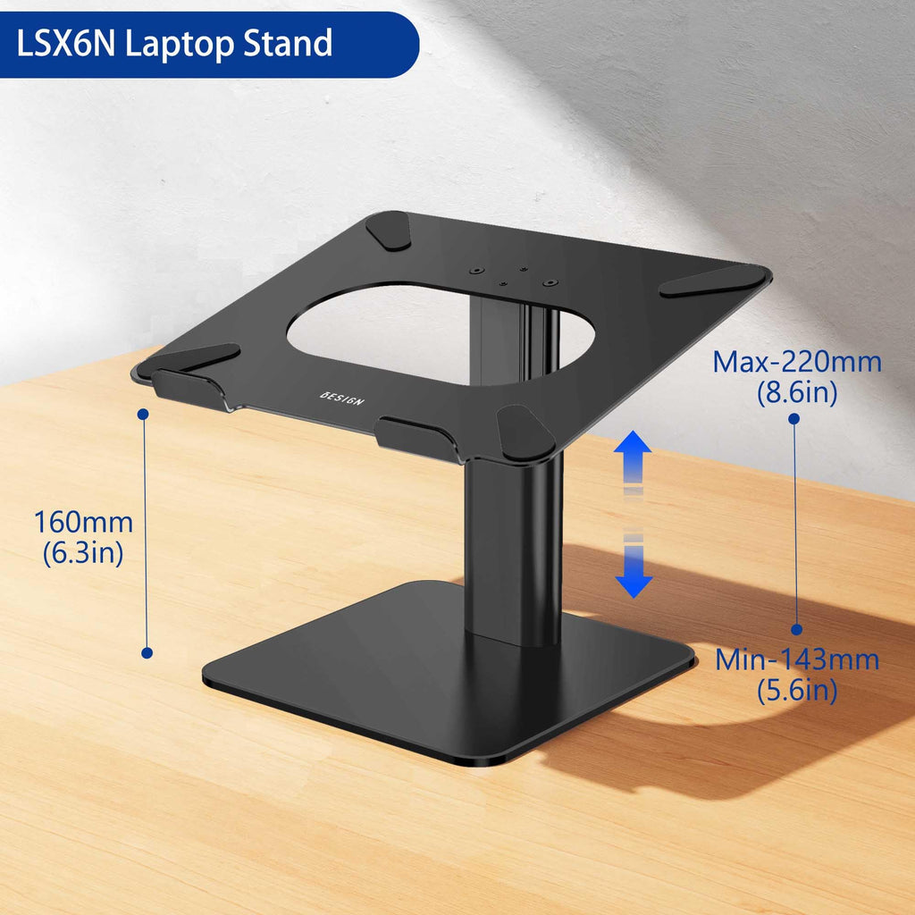 Laptop Stand, Ergonomic Adjustable Notebook Riser, Computer Holder, Laptop Mount Compatible with 10-15.6" Laptops, Black
