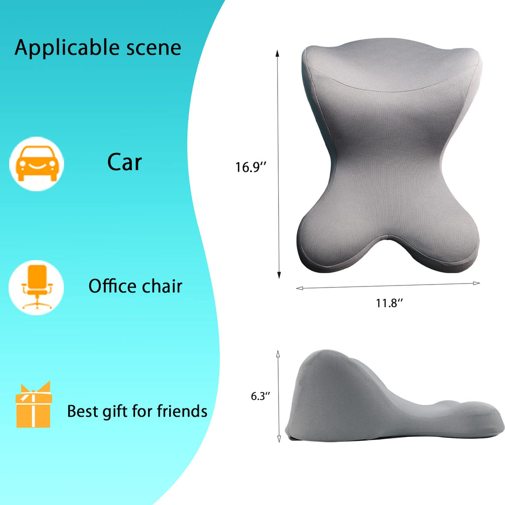 Headrest Pillow/Gaming Chair Pillow with Adjustable Strap Removable Cover Ergonomic Design Neck Support Pillow for Car, Office Chair, Gaming Chair (Grey)