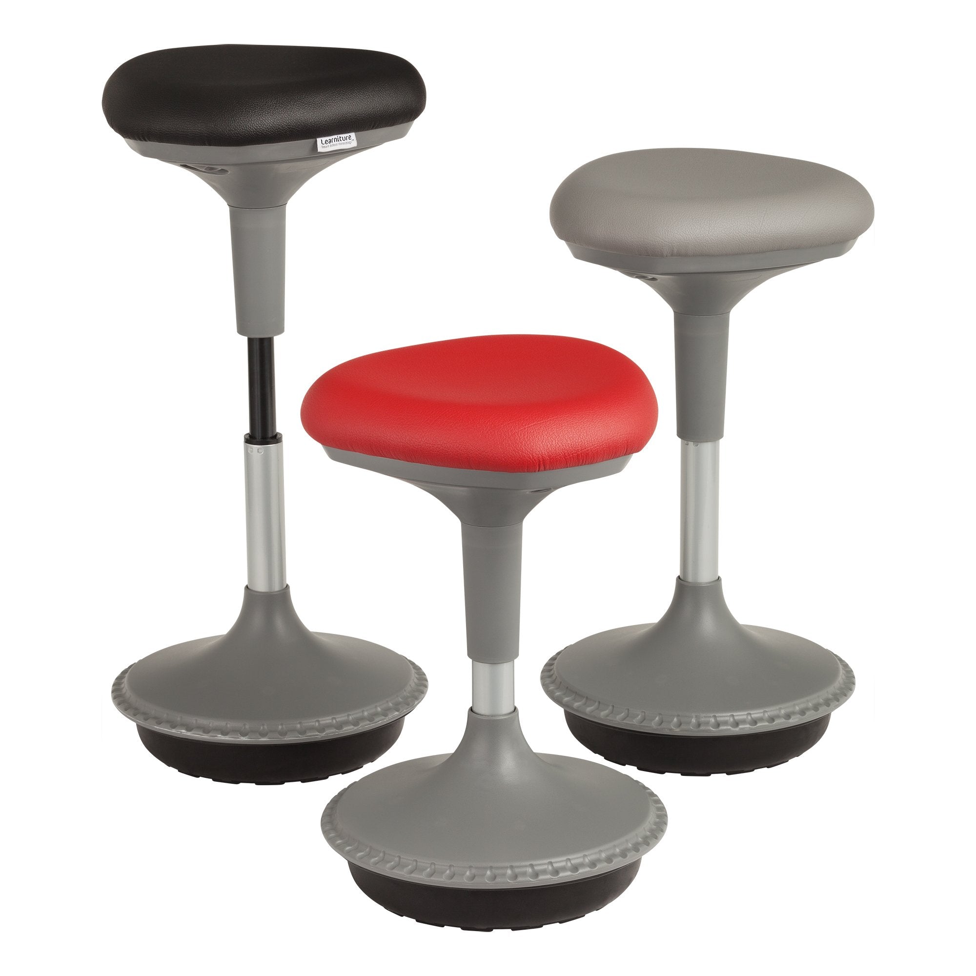 Adjustable Height Active Learning Stool for Office Desks and Classrooms, Foam-Padded Backless Wobble Stool with Rocking Motion, Black