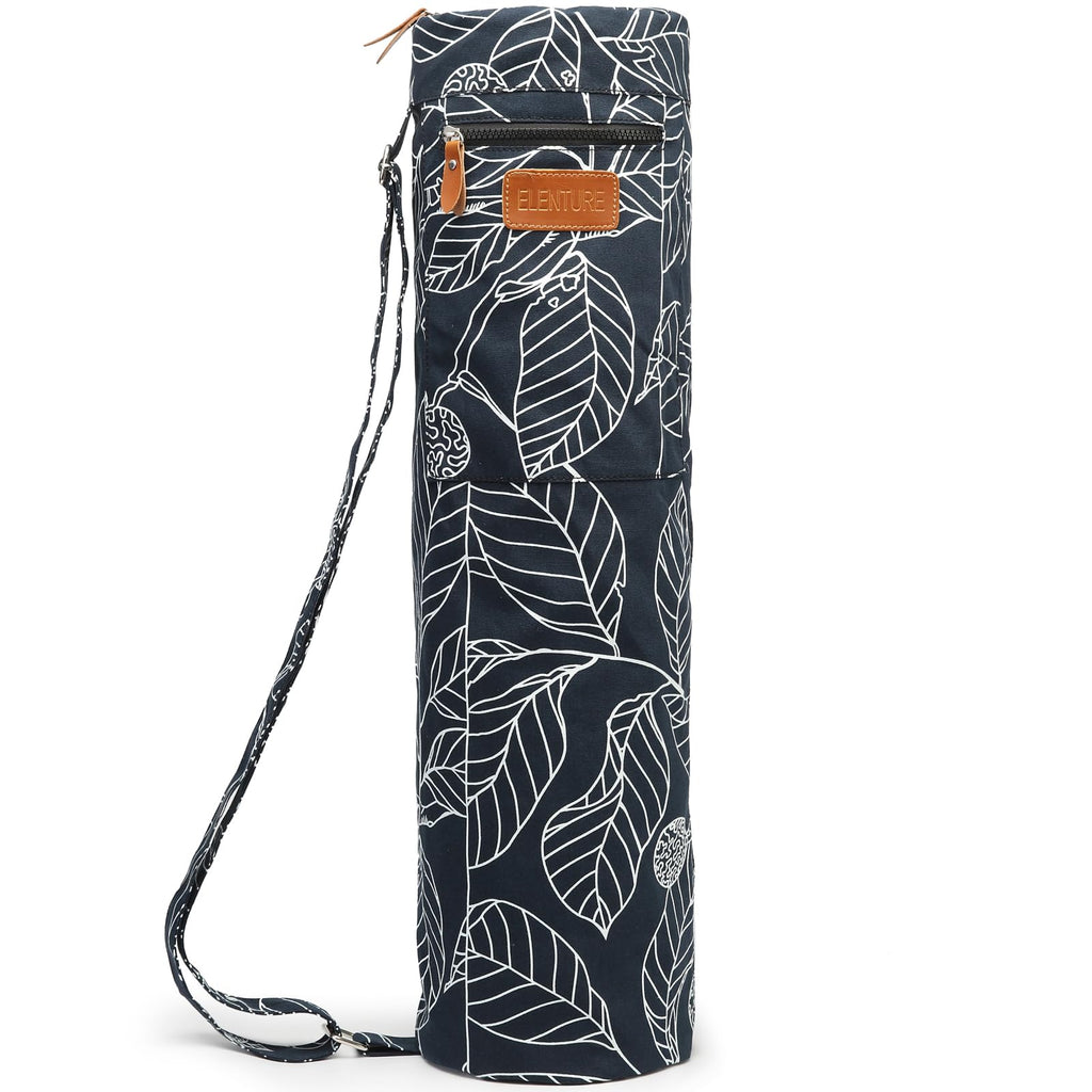 Yoga Mat Bag for Women & Men, Full-Zip Canvas Pilates Bag with Pockets