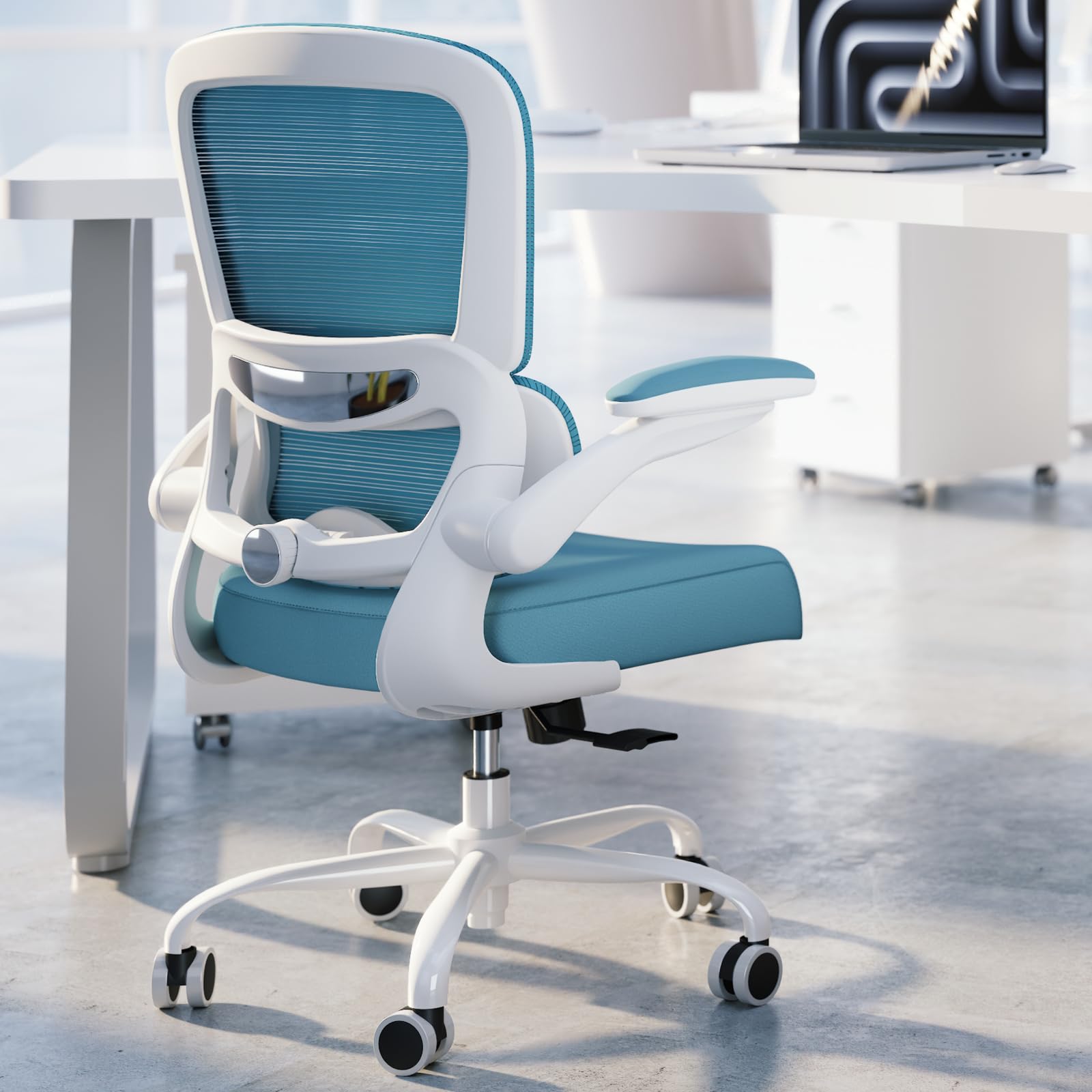 Office Chair - Ergonomic Desk Chair with Adjustable Lumbar Support, Mesh Computer Chair, Executive Chairs for Home Office Comfortable Lumbar Support,Sky Blue