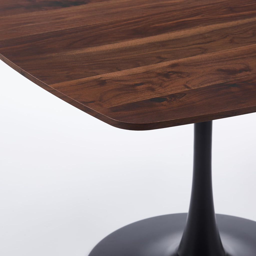 23.6" Square Tulip Dining Table, Mid-Century Tulip Table Kitchen Tulip Dining Table 2 People with MDF Table Top & Metal Base for Office Living Room