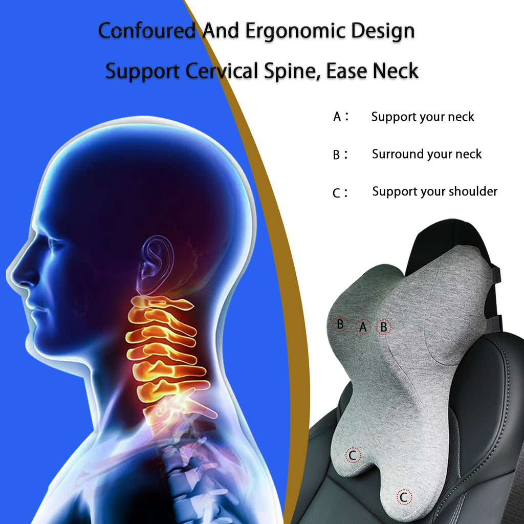 Headrest Pillow Office Chair Neck Pillow Ergonomic Design Double Straps Design Suitable for Different Heights