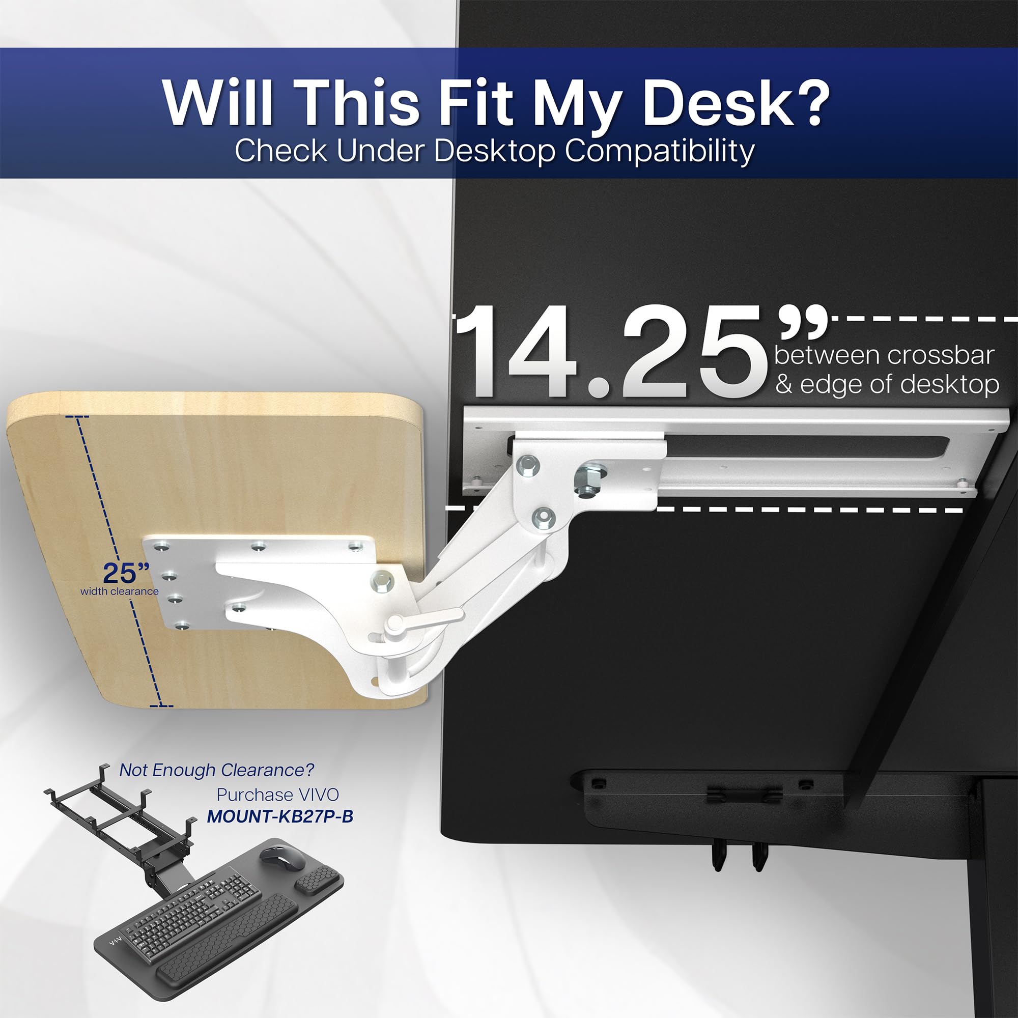 Adjustable Computer Keyboard and Mouse Platform Tray Ergonomic Under Table Desk Mount Drawer Underdesk Shelf, Light Wood