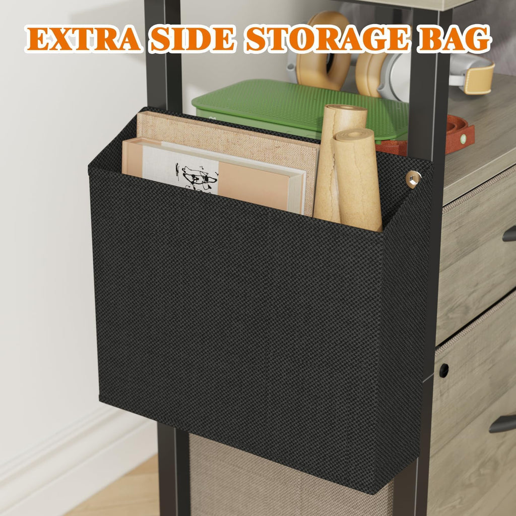 2 Drawer File Cabinet 24''W, Mobile Filing Cabinet, Printer Stand