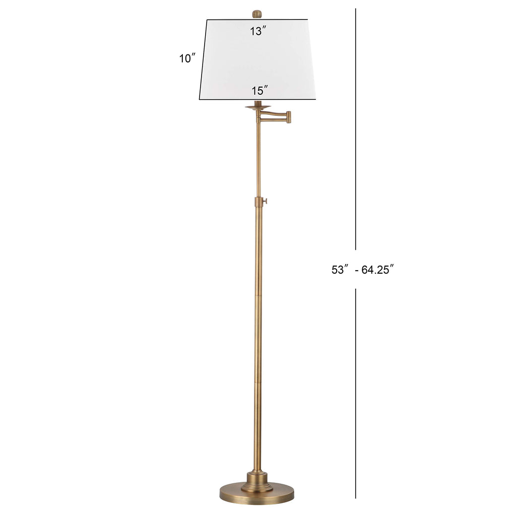 Gold 64-inch Adjustable Height Living Room Bedroom Home Office Standing Floor Lamp (LED Bulb Included)