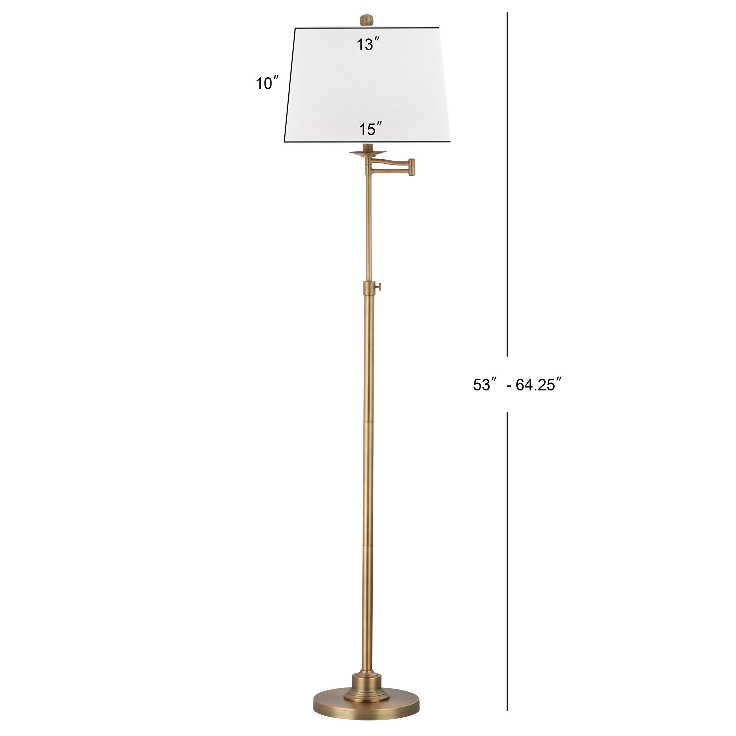 Gold 64-inch Adjustable Height Living Room Bedroom Home Office Standing Floor Lamp (LED Bulb Included)