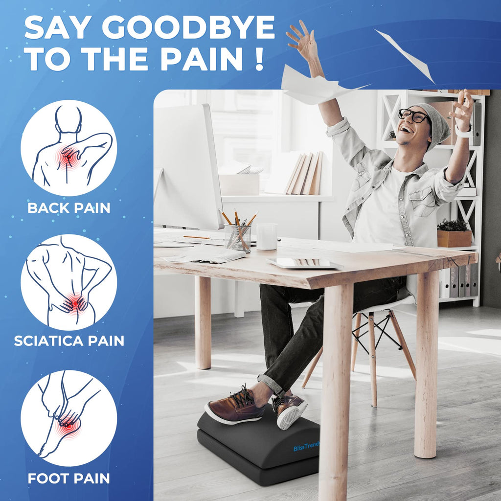 Foot Rest for Under Desk at Work-Versatile Foot Stool with Washable Cover-Comfortable Footrest with 2 Adjustable Heights for Car,Home and Office to Relieve Back,Lumbar,Knee Pain-Gray