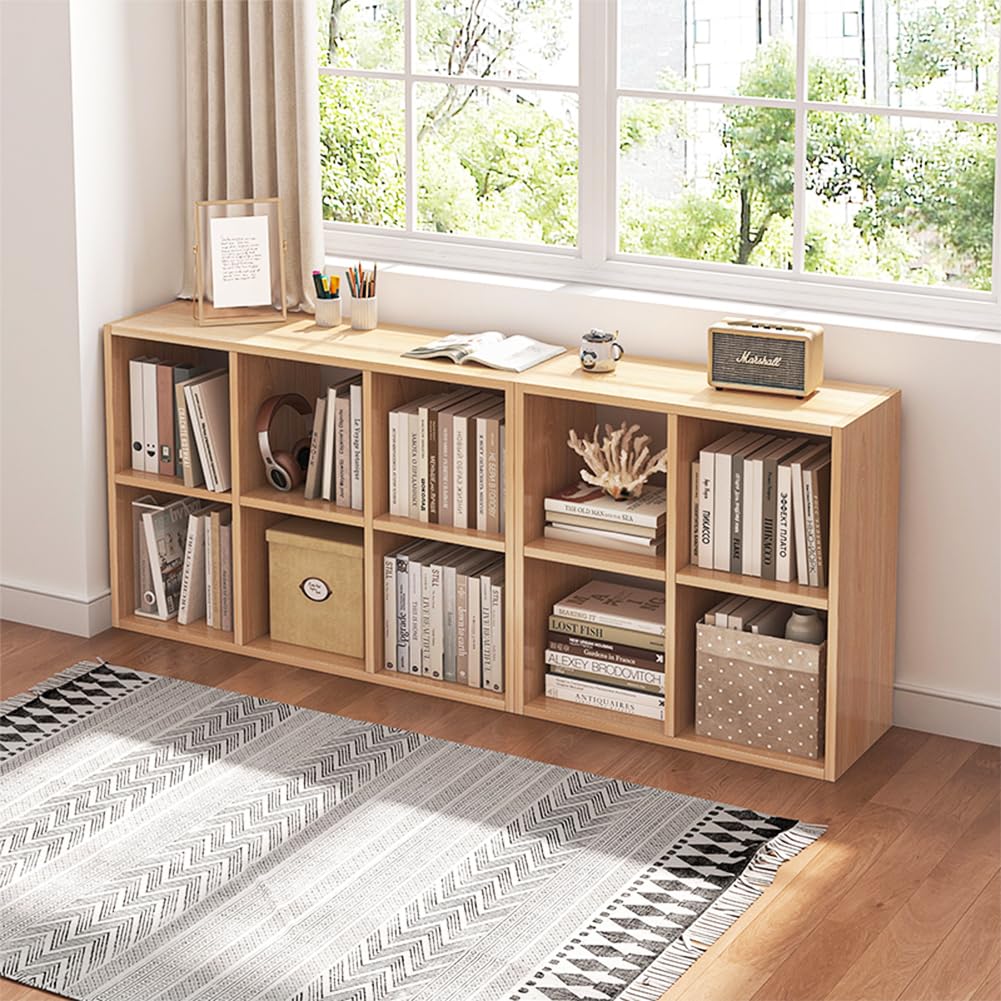 6 Cube Organizer Bookcase Oak Open Shelf