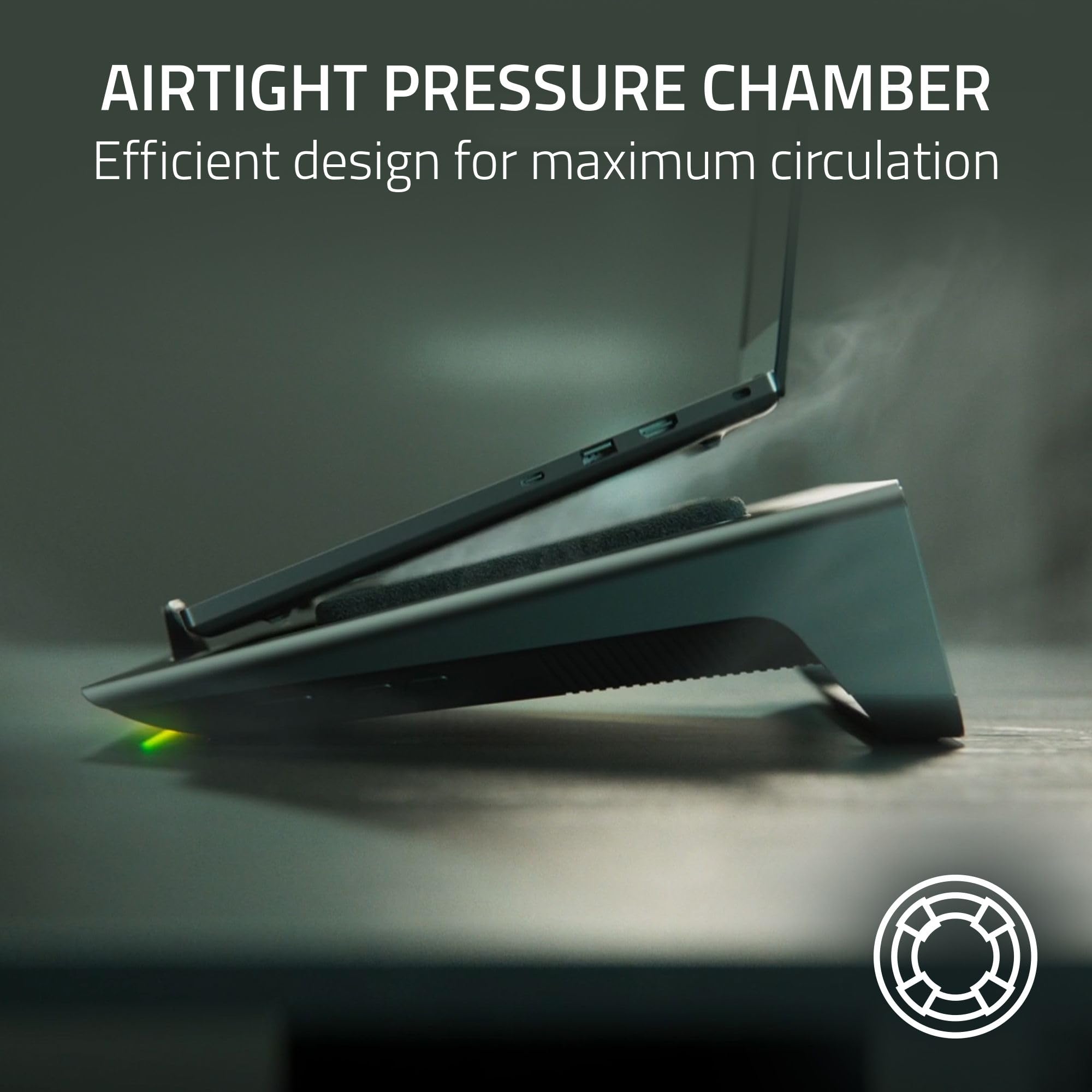 Laptop Cooling Pad: Adaptive Smart - Intelligent Fan Control - Airtight Pressure Chamber - Fits Most Laptops & Macbooks 14” to 18" - Preset & Custom Fan Curves - 3 Port USB Type A - Chroma RGB