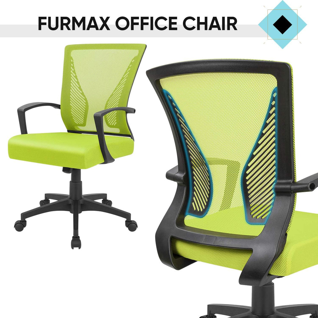 (2, Cyan) Office Chair Ergonomic Computer Desk Mesh Chair Mid Back Swivel Lumbar Support with Armrest