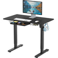 40-Inch Electric Height Adjustable Standing Desk with Drawer, Memory Preset and Cable Management Tray, Black