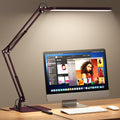 LED Desk Lamp with Slim Base - Adjustable Swing Arm Desk Light, Dimmable, Timer, Eye Protection, Memory Function, 1300LM, 12W, Red