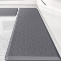 Mat [2 PCS] Cushioned Anti-Fatigue Floor Mat Water Resistant Non-Skid Kitchen Mats and Rugs Ergonomic Comfort Foam Kitchen Rugs Standing Mat for Floor Office Sink(Grey,17.3"x28"+17.3"x60")