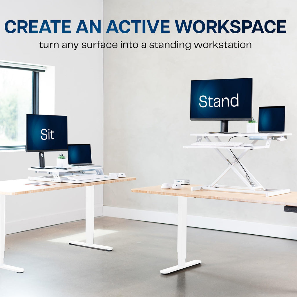 White 32 inch Stand Up Desk Riser