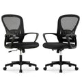 Ergonomic Office Chairs Set of 2, Mesh Conference Room Chairs, Swivel Computer Desk Chair with Wide Seat Cushion, Height Adjustable and Rocking Tilt for Home Office