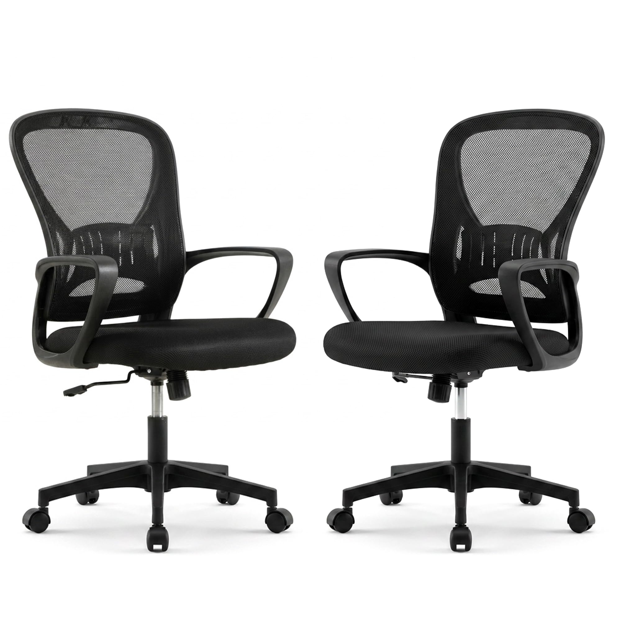 Ergonomic Office Chairs Set of 2, Mesh Conference Room Chairs, Swivel Computer Desk Chair with Wide Seat Cushion, Height Adjustable and Rocking Tilt for Home Office