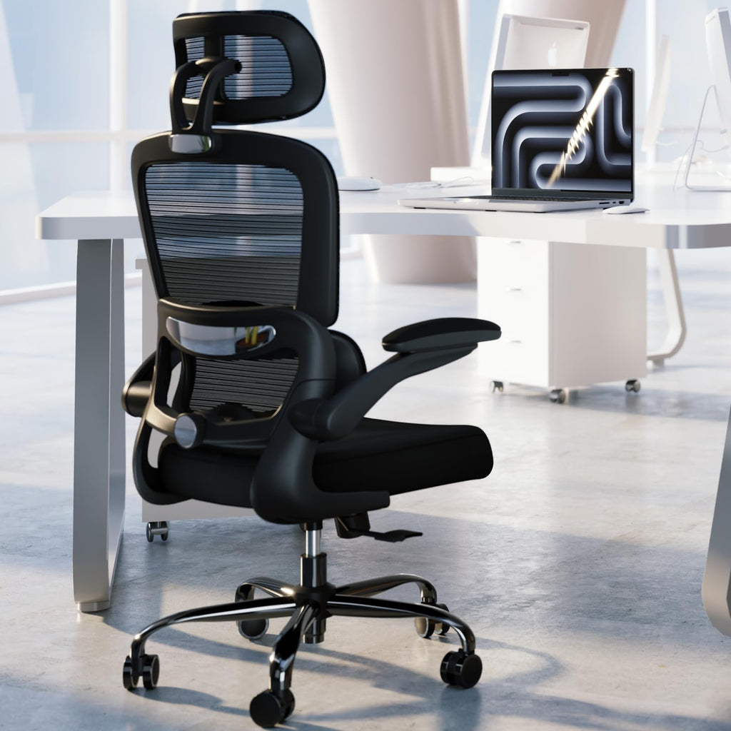 Pack of 2, Office Chair Ergonomic Desk Chair, 330 LBS Home Mesh Office Desk Chairs with Wheels, Comfortable Gaming Chairs Black
