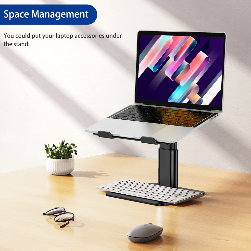 Laptop Stand, Ergonomic Adjustable Notebook Riser, Computer Holder, Laptop Mount Compatible with 10-15.6" Laptops, Black