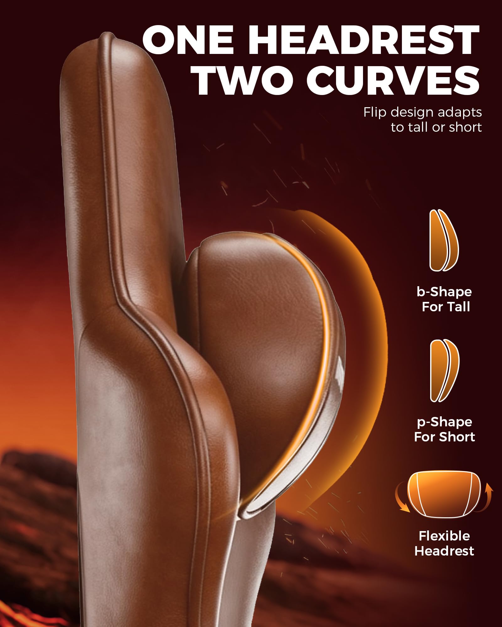 Big and Tall Gaming Chair with Footrest, Ergonomic Office Desk Chair with 4.4in Thick Cushion and Wide Wingless Seat, Comfortable Leather Computer Chair, Predator Series, Chocolate Brown