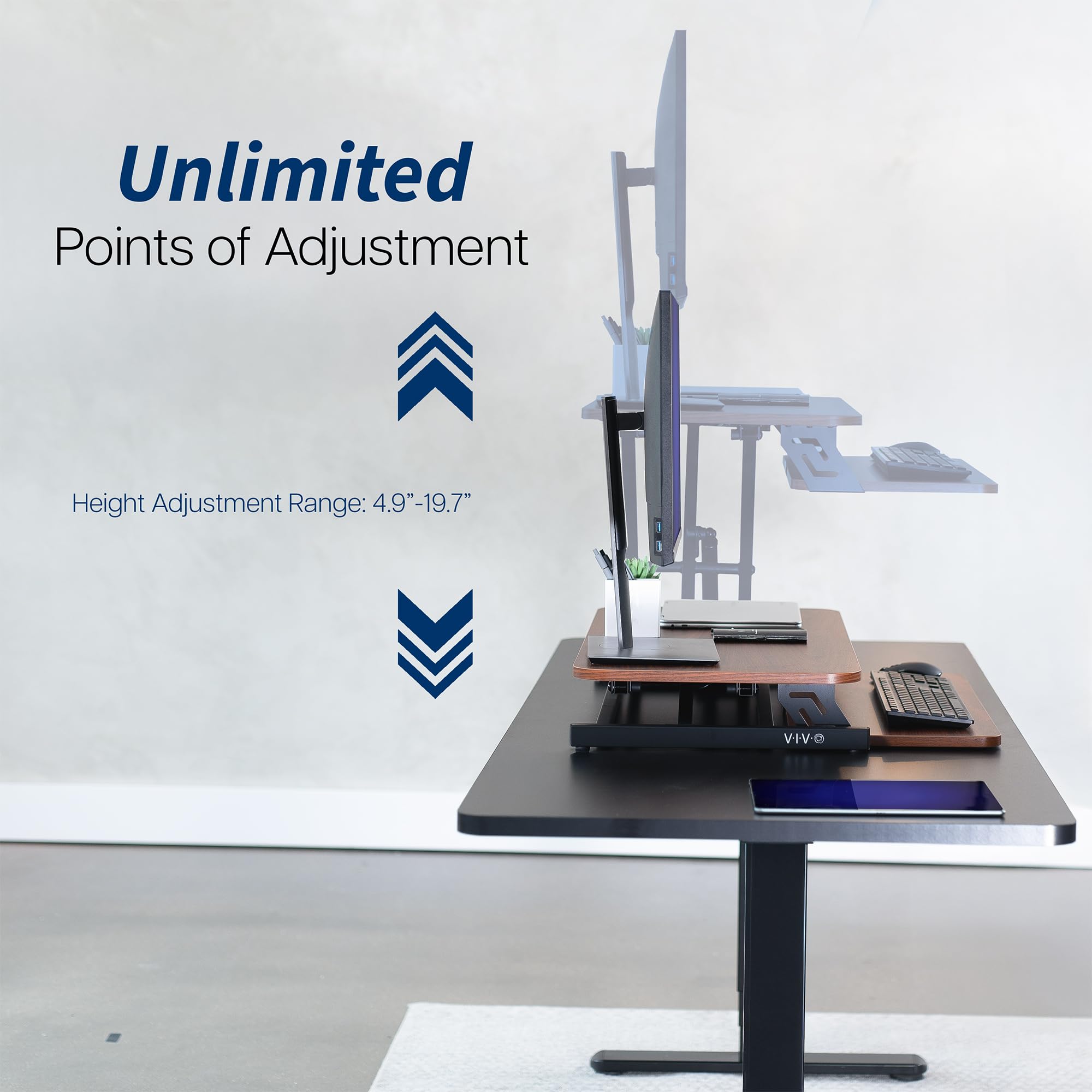 Dark Walnut 32 inch Stand Up Desk Riser