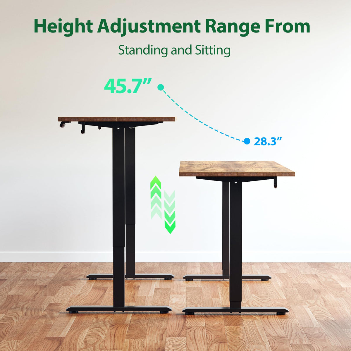 71*32 Inch Height Adjustable Electric Standing Desk, Rustic Brown