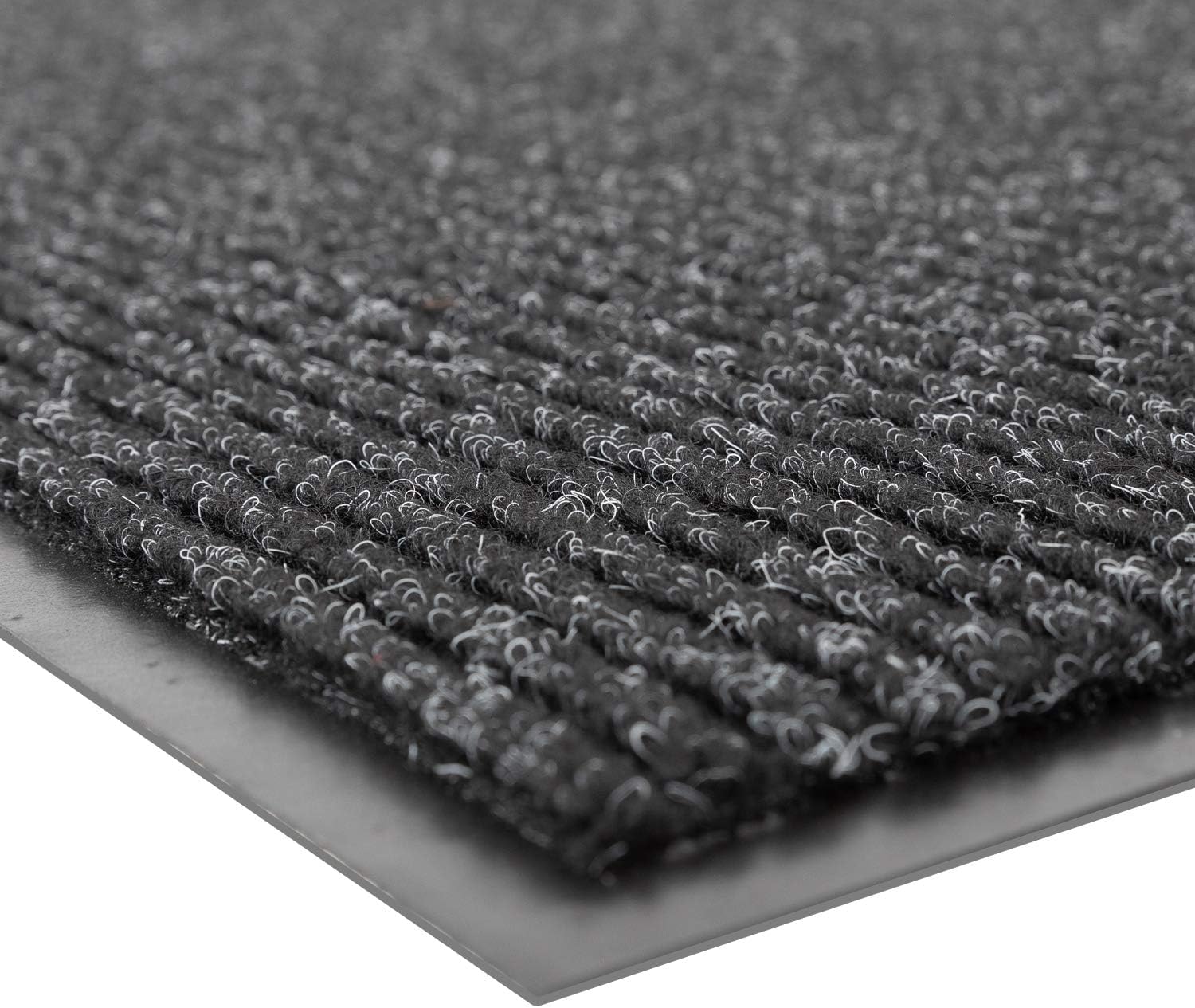 Industrial Door Mat, 3' x 4' Entrance Mat, Heavy Duty Commercial Rug for Businesses, Welcome Lobbies, Garage, and Mudroom, Made in the USA, Charcoal Black, Brush Step