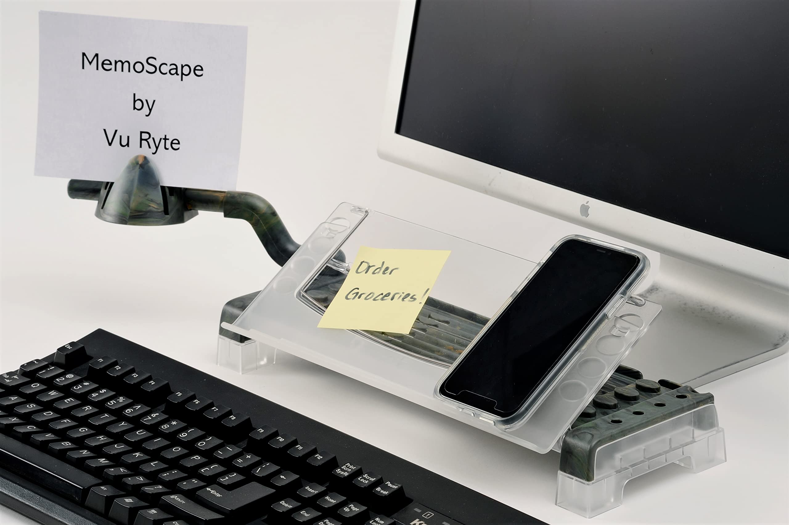 Adjustable In-Line Document Holder for Typing | Reduce Neck Strain, Improve Focus, Boost Desk Organization, and Workflow | Paper Holder Stand for Desk and Home Office - Camouflage