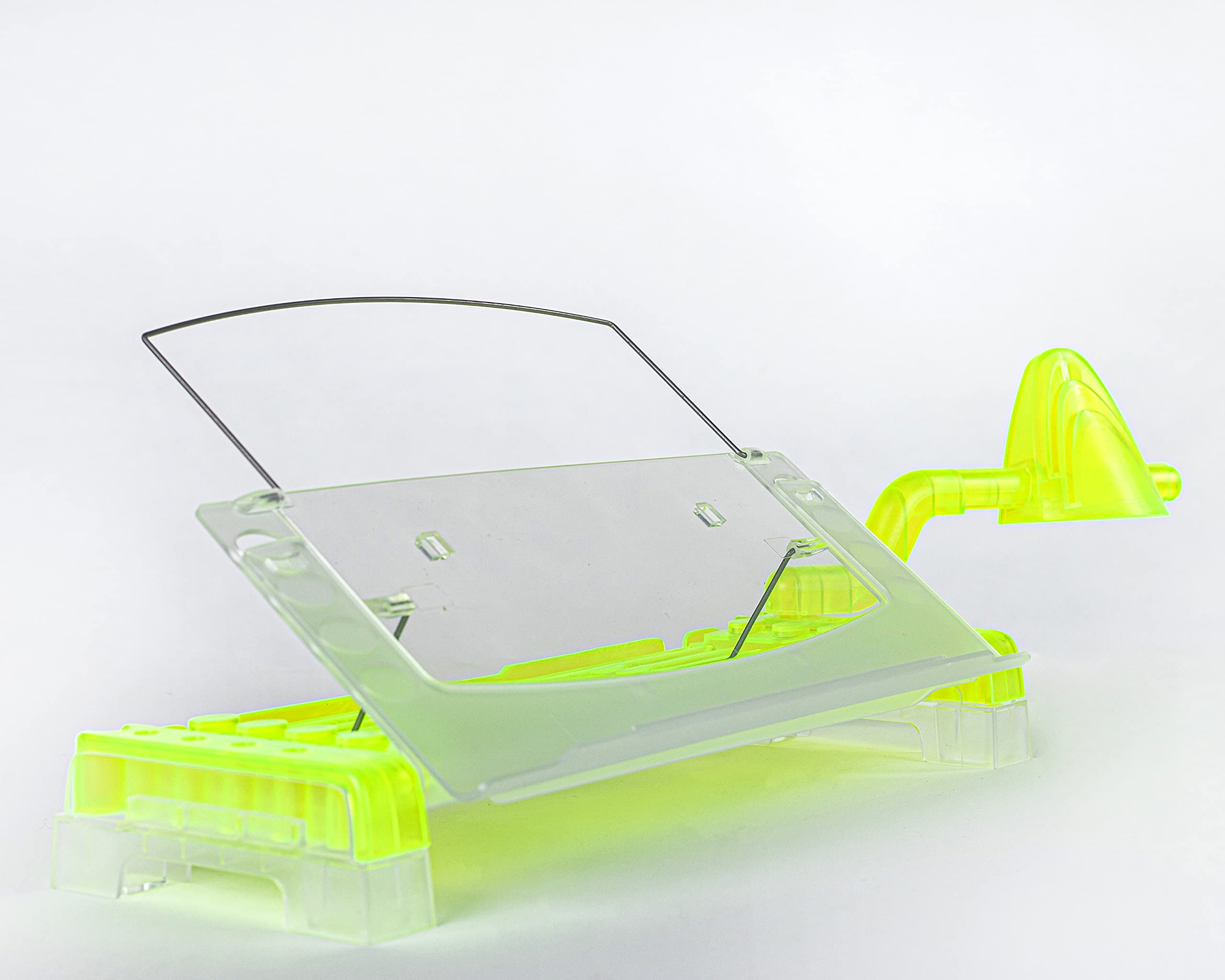 Adjustable in-Line Document Holder for Typing | Reduce Neck Strain, Improve Focus, Boost Desk Organization/Workflow | Paper Holder Stand for Desk and Home Office - Chartreuse