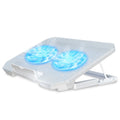 Laptop Cooling Pad with Adjustable Height Two 5.1 Inches Fan 2 USB Ports Suitable for 12"-15.6" Laptops（White）