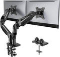 FlowLift™ Dual Monitor Stand, Fully Adjustable Gaming Monitor Desk Mount for 13–32″ Computer Screens, Full Motion VESA 75x75/100x100 with C-Clamp & Grommet Base, Each Arm Holds 4.4 to 19.8 lbs