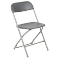 Hercules Series Plastic Folding Chair - Grey - 650LB Weight Capacity Comfortable Event Chair - Lightweight Folding Chair