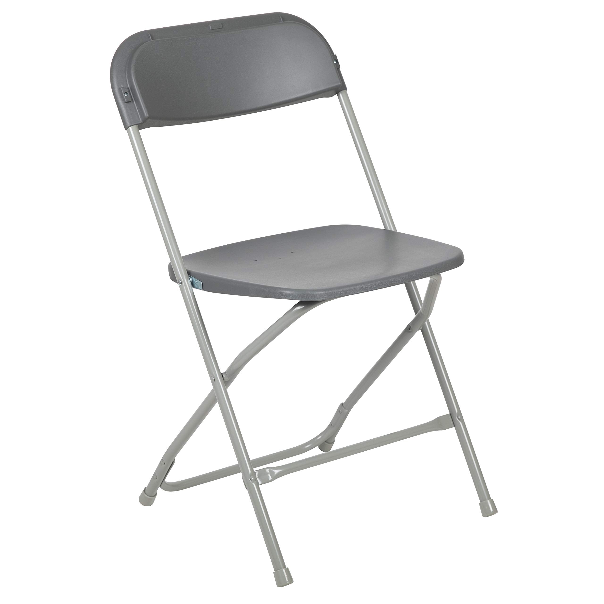 Hercules Series Plastic Folding Chair - Grey - 650LB Weight Capacity Comfortable Event Chair - Lightweight Folding Chair