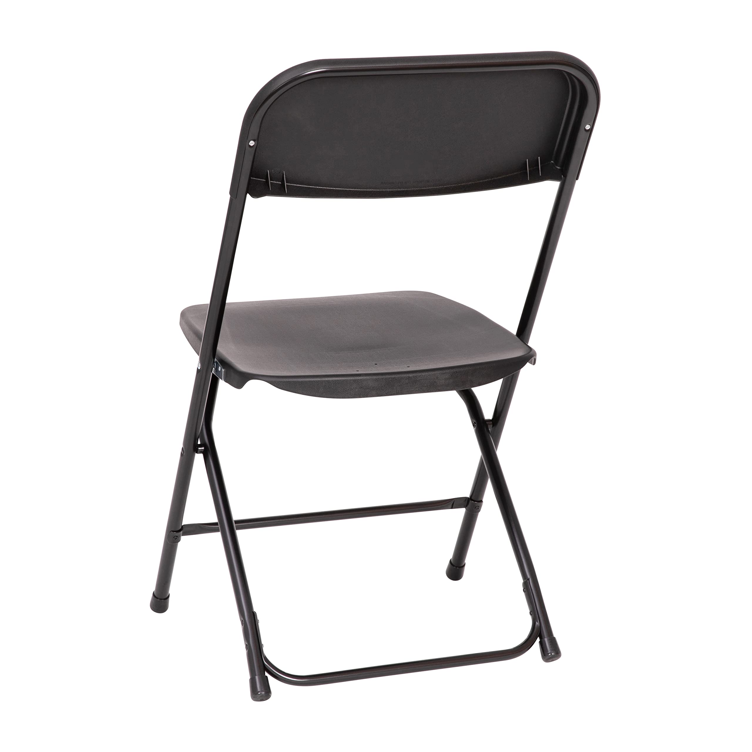 Set of 4, Hercules Series Big & Tall Stackable Plastic Folding Chairs, Extra Wide Commercial Event Seats, Black