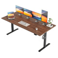 71*32 Inch Height Adjustable Electric Standing Desk, Dark Walnut