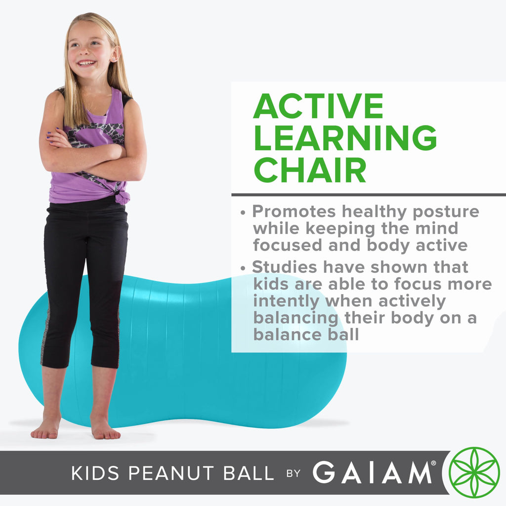 Kids Peanut Ball Chair, Flexible Seating for Classroom (Blue)