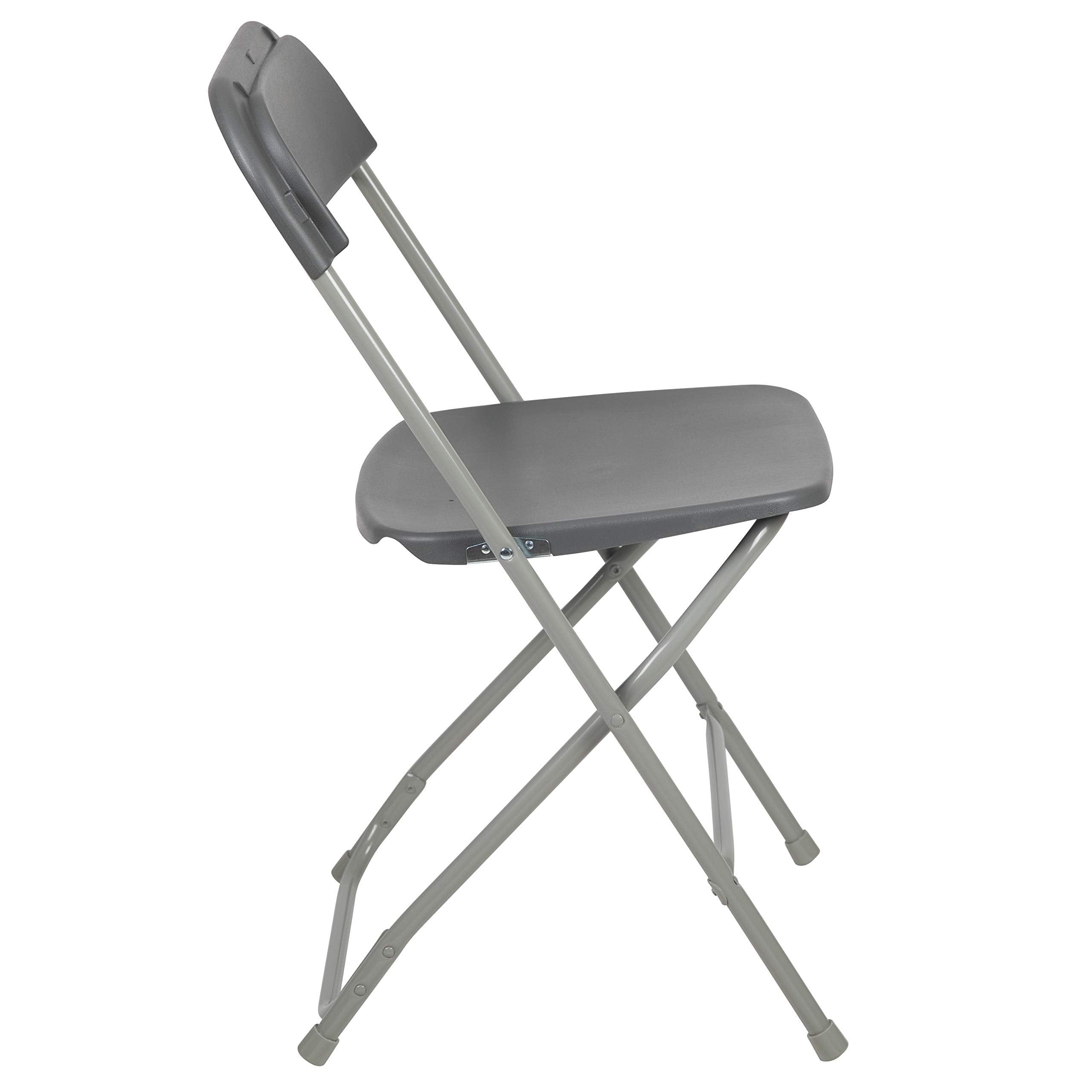 Hercules Series Plastic Folding Chair - Grey - 650LB Weight Capacity Comfortable Event Chair - Lightweight Folding Chair