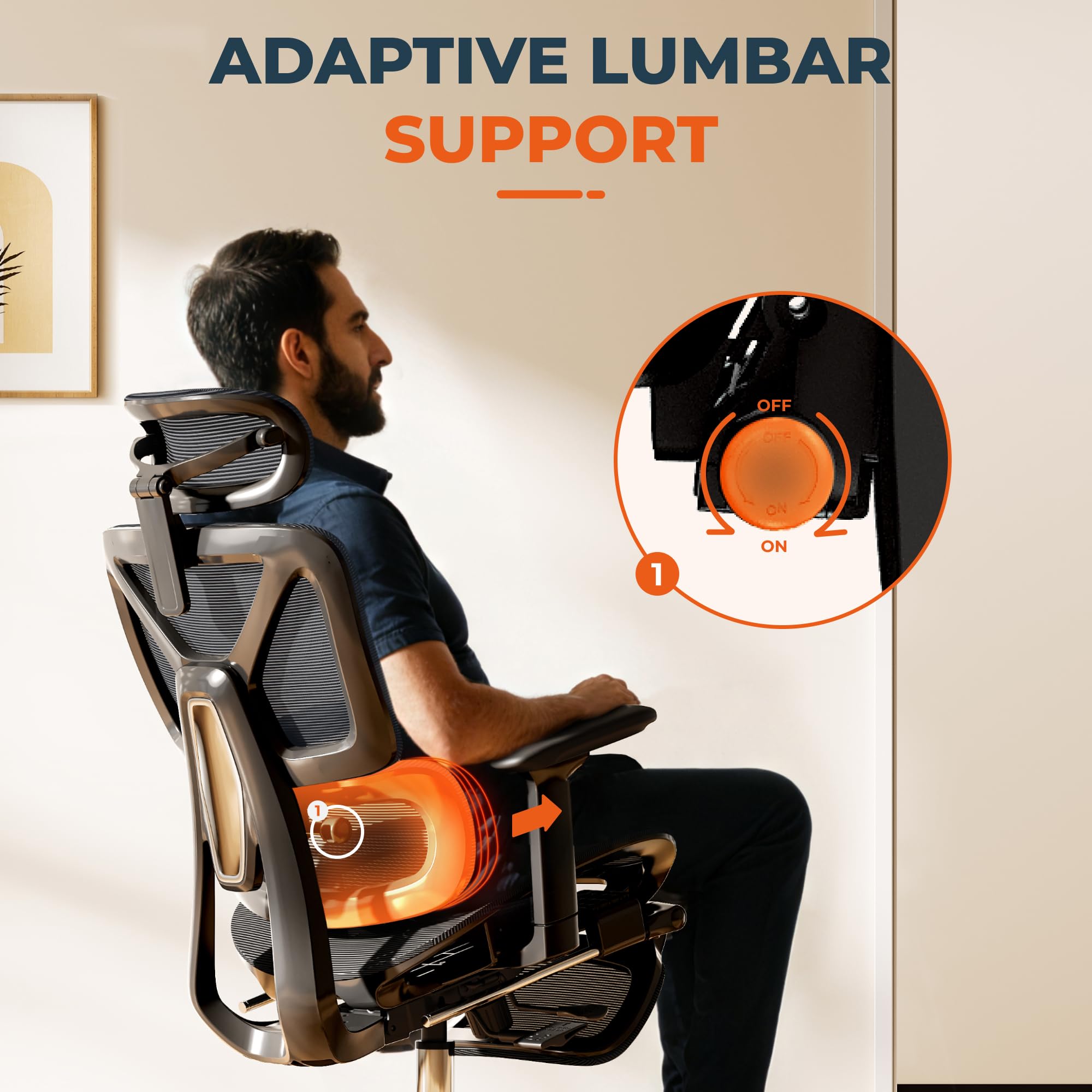 FitStand Ergonomic Office Chair High Back Computer Chairs Desk Chair with 2D Lumbar Support/Footrest/3D Headrest/Heavy Duty Metal Base, Comfortable Foam Seat Cushion, ErgoChair Ultra, Black